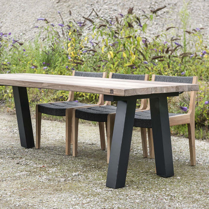 simple rustic large garden table natural wood 