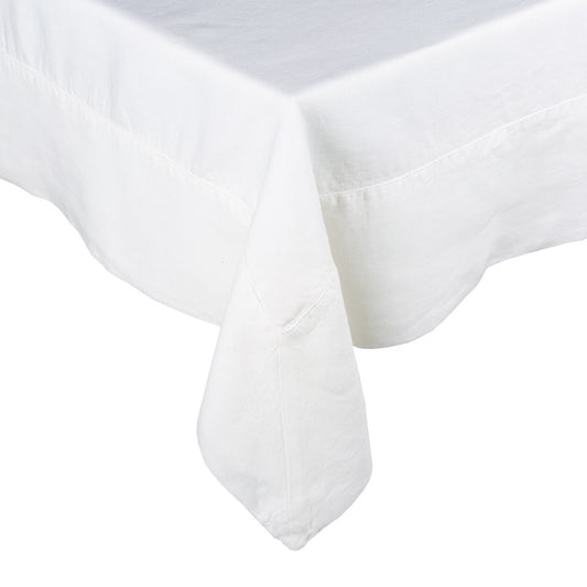 Hudson Grace white linen tablecloth machine washable