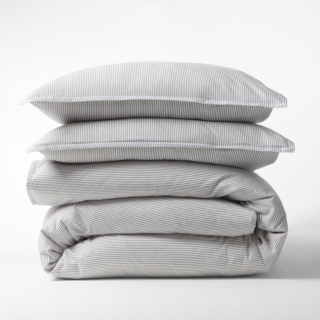 grey stripe pillow shams duvet cover 