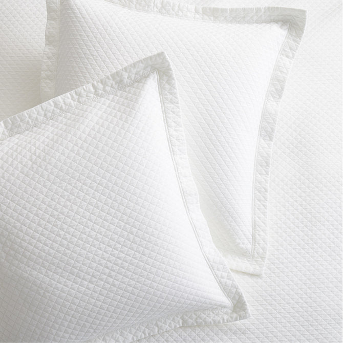 Diamond Matelasse shams white cotton