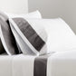 Dark Grey white percale cotton bedding sheet set 