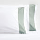 Seafoam Green Wide-Band Percale Pillowcases, set of 2
