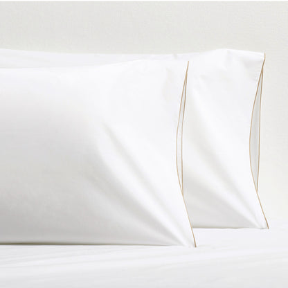 Khaki Tip-Stitched Percale Sheet Set