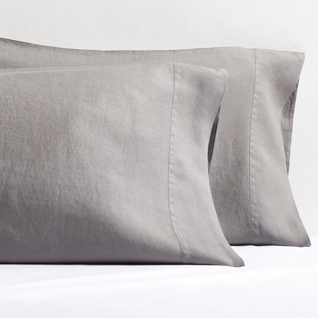 Grey Washed-Linen Pillowcases