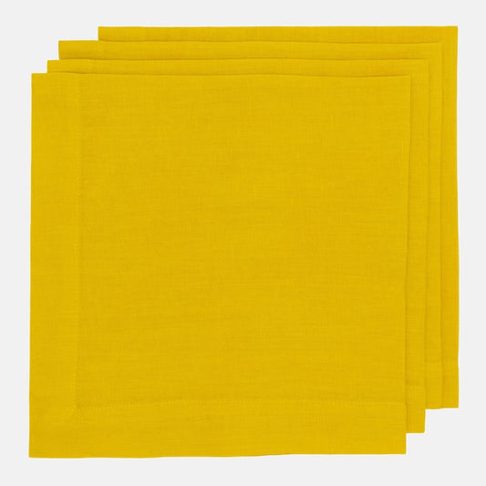 Hudson Grace bright yellow square linen napkin oversized