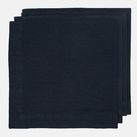 Hudson Grace dark gray square washed linen napkin 22"x22"