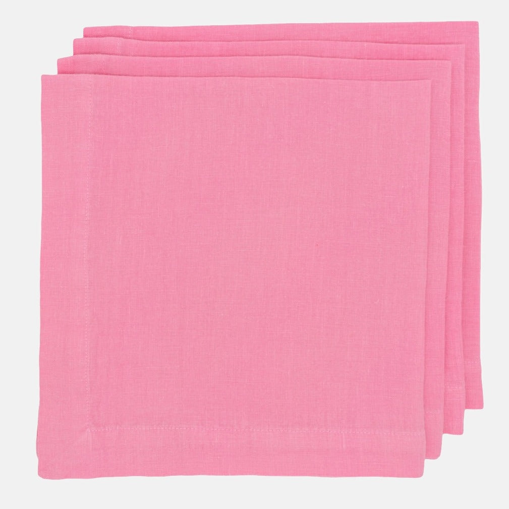 Hudson Grace light pink square washed linen napkin 22"x22"