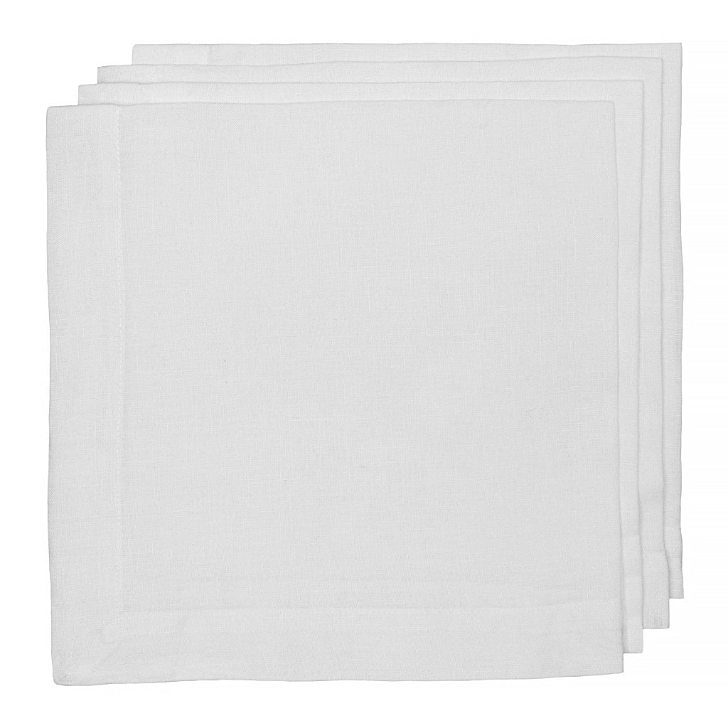Hudson Grace white square washed linen napkin 22"x22"