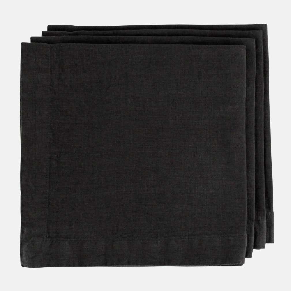 Hudson Grace dark gray square linen napkin 22"x22"
