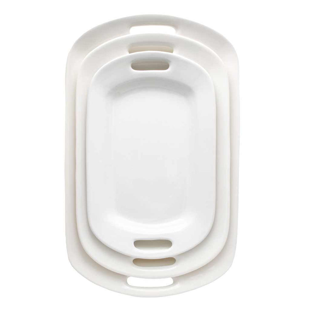 HG Ceramic Serving Platters with Handles, Set of 3 Hudson Grace