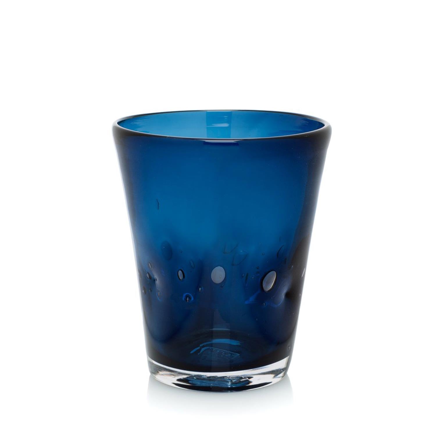 Light blue blown glass cup 8oz