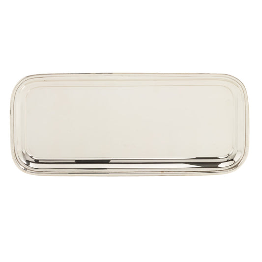 long rectangular silver bar tray 