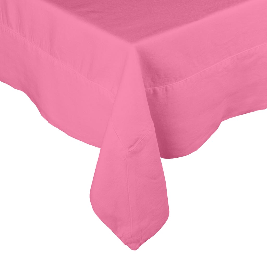 Hudson Grace lily pink linen tablecloth machine washable