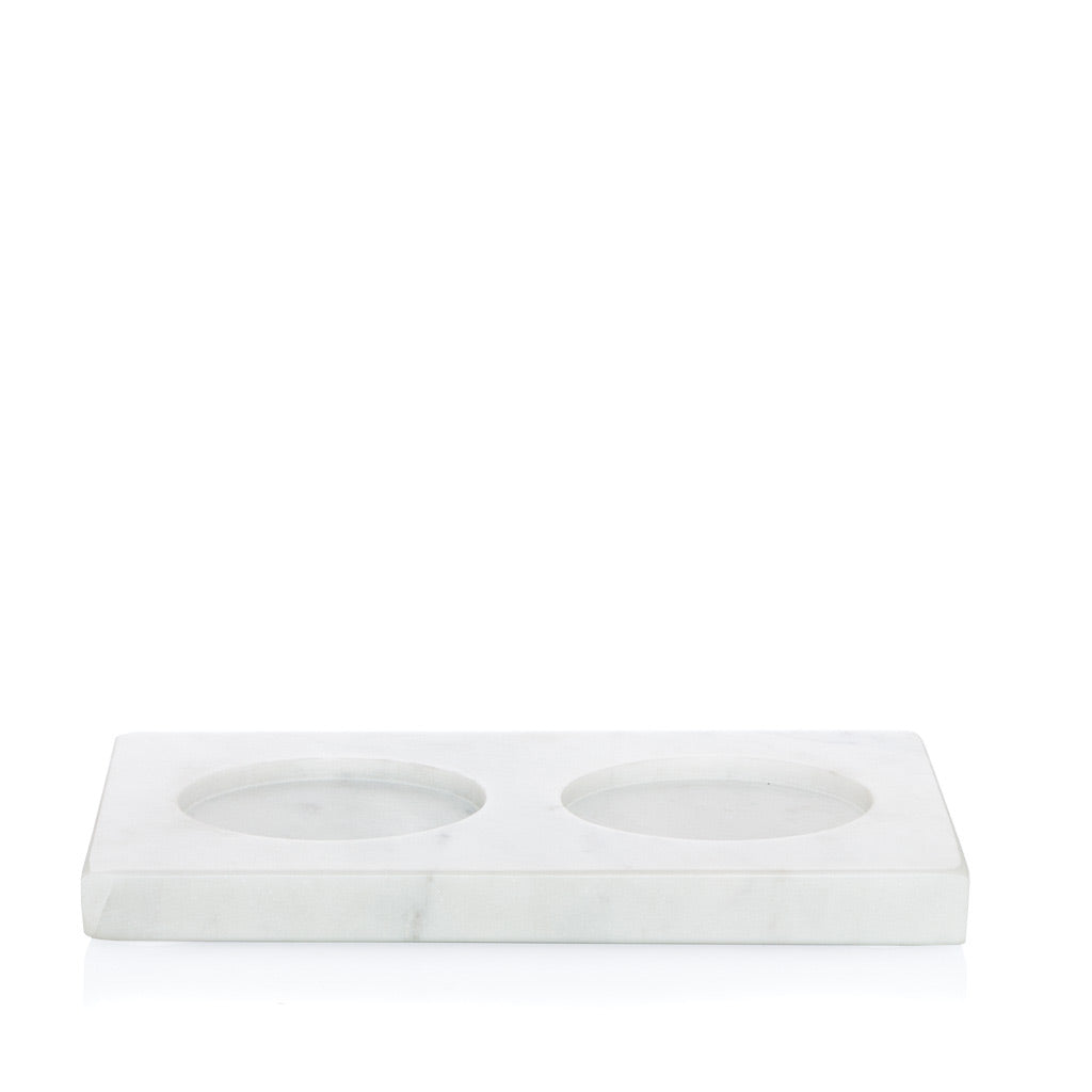 Large Rectangle Lucite Cake Tray with Clear Cover-White Marble or