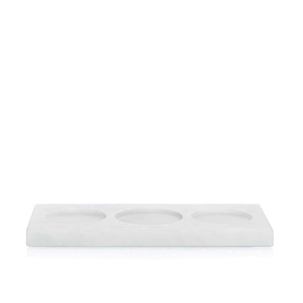 Hudson Grace Marble Triple Soap and Lotion Tray