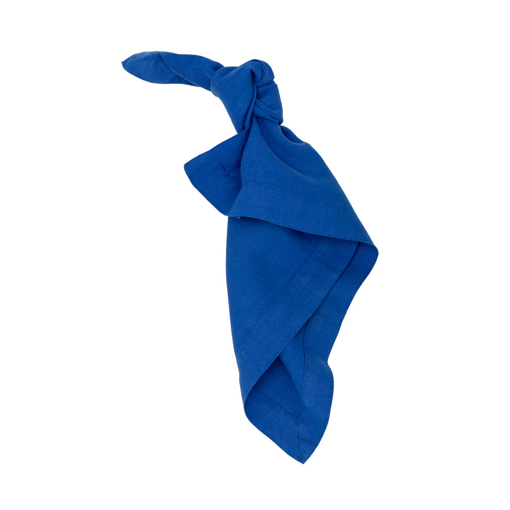 parrot blue linen napkin machine washable