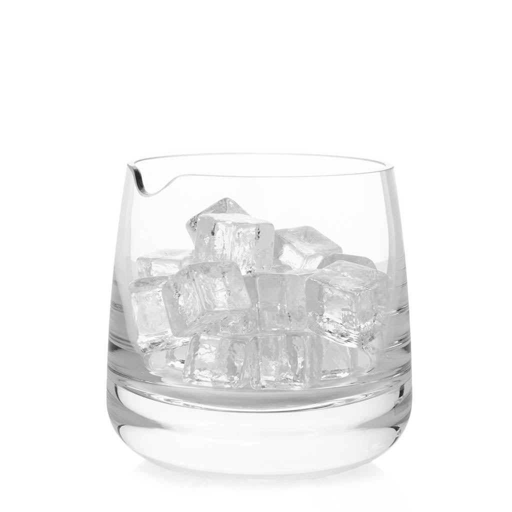 small glass ice bucket with spout