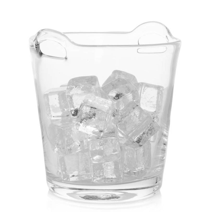 Large Glass Ice Bucket with Handles - Hudson Grace