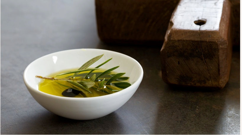 small bowl with olive oil 