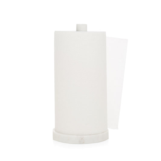 White marble paper towel holder