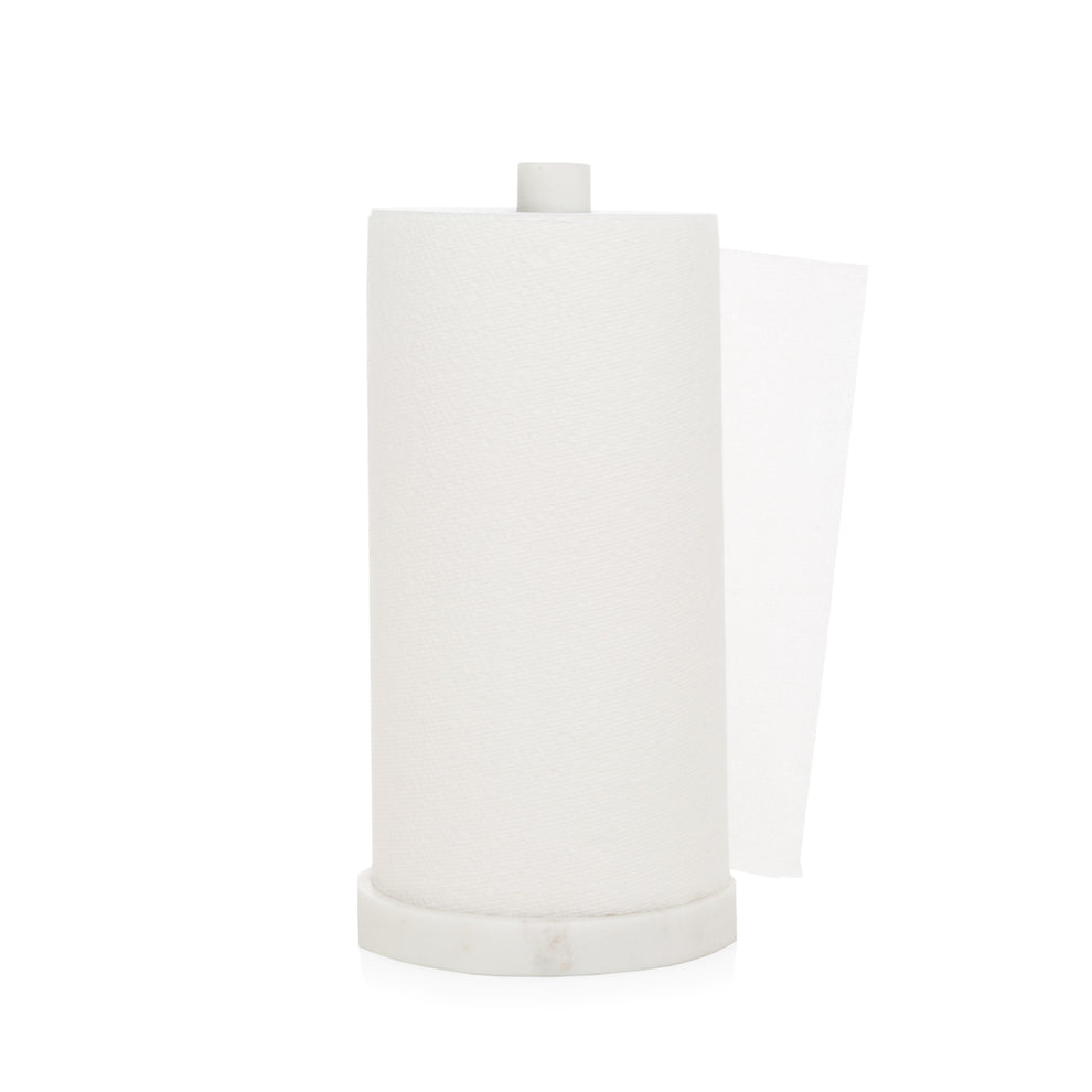 White Marble Paper Towel Holder Hudson Grace