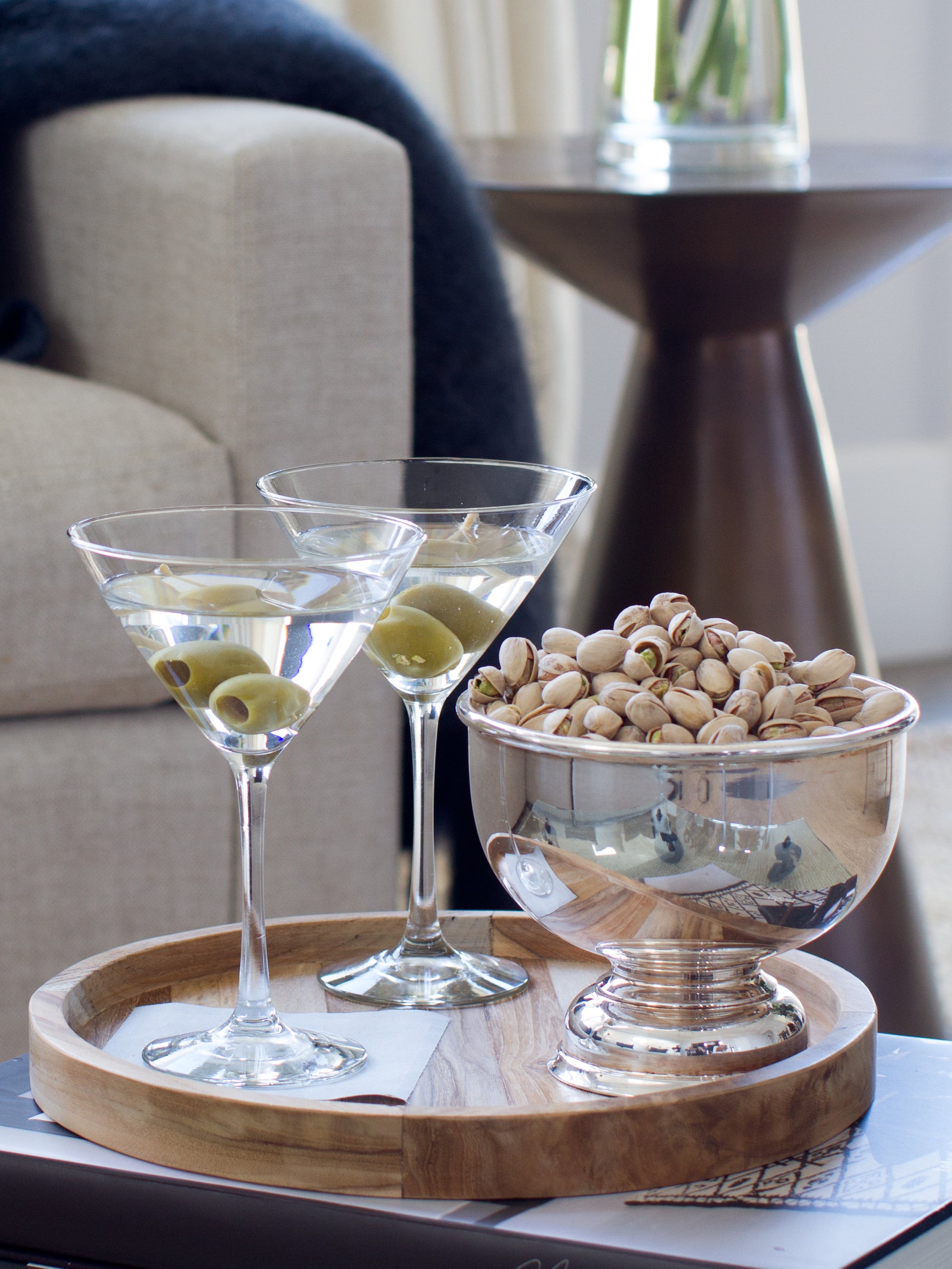 Classic martini and bar nuts