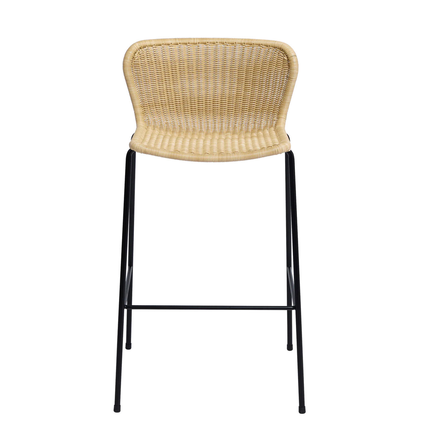 natural wheat rattan wing counter stool black legs