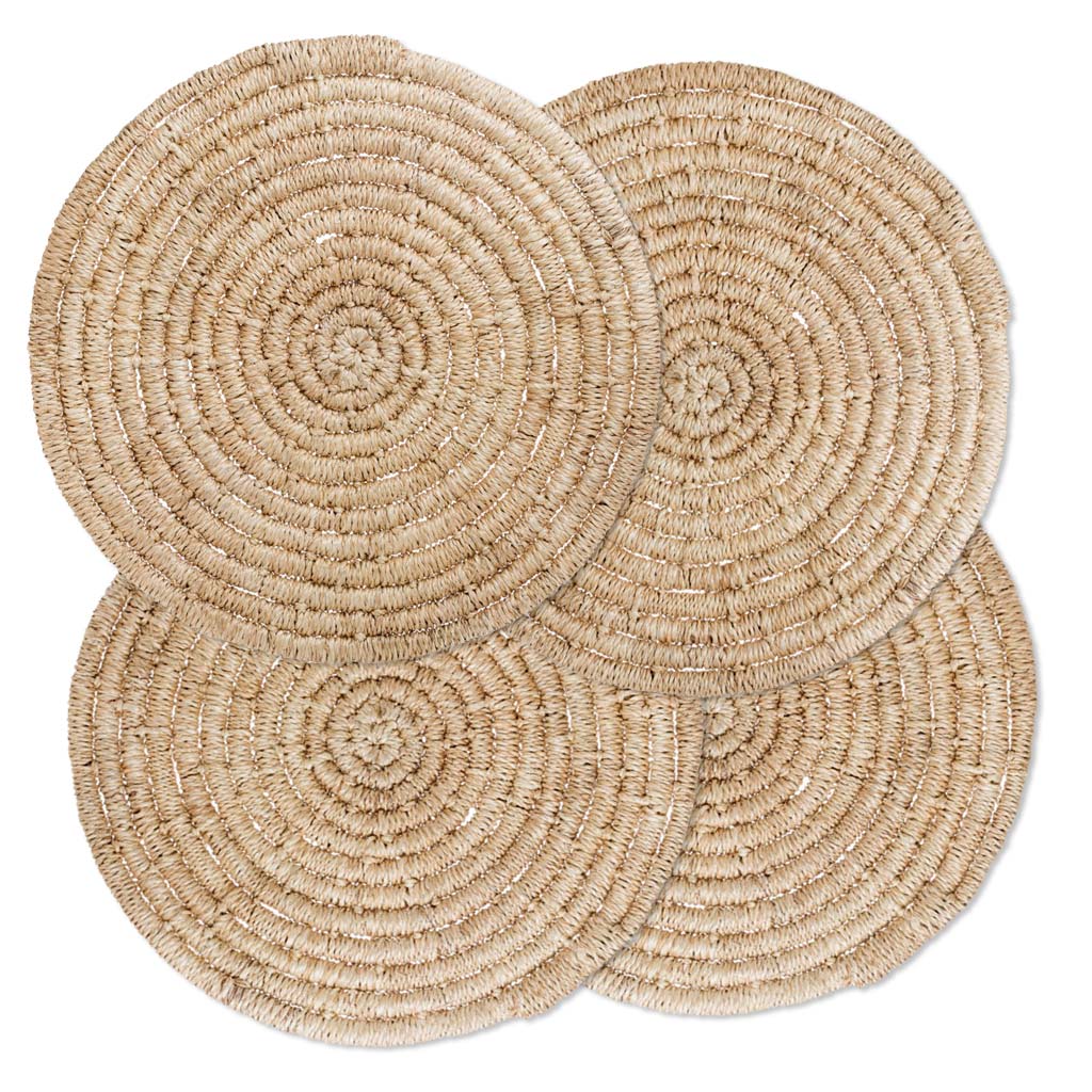 Natural Woven Abaca Round Placemat, 15" Hudson Grace Hudson Grace