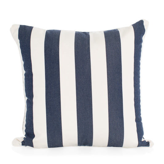 Newport Navy Thick Stripe 22" Outdoor Pillow with Teflon® Extreme