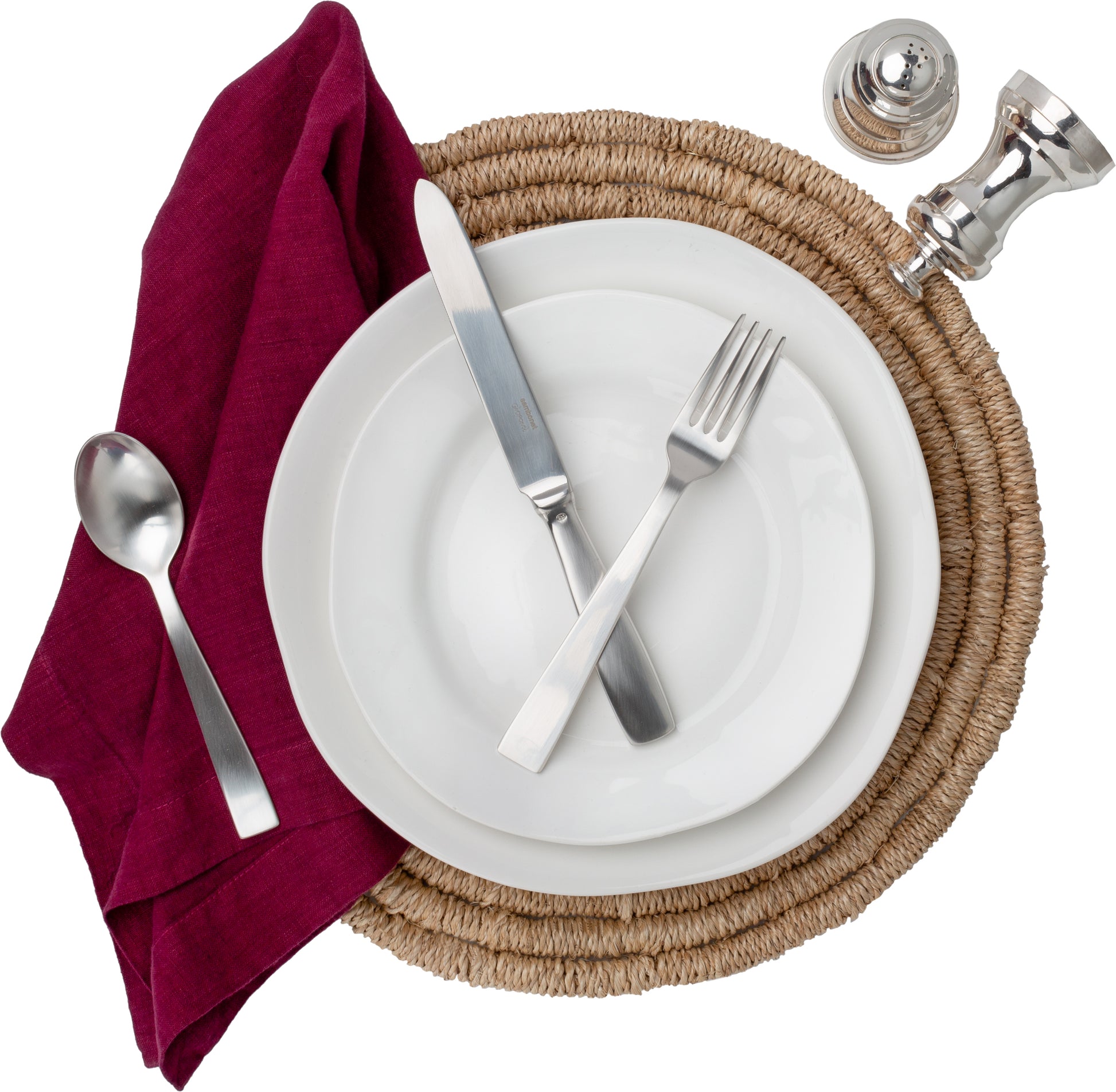 natural and red place setting
