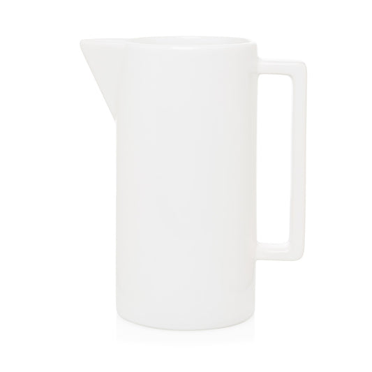 White rectangular handled pitcher