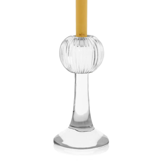 glass candle holder with detailing