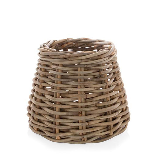 Small round woven wood basket 