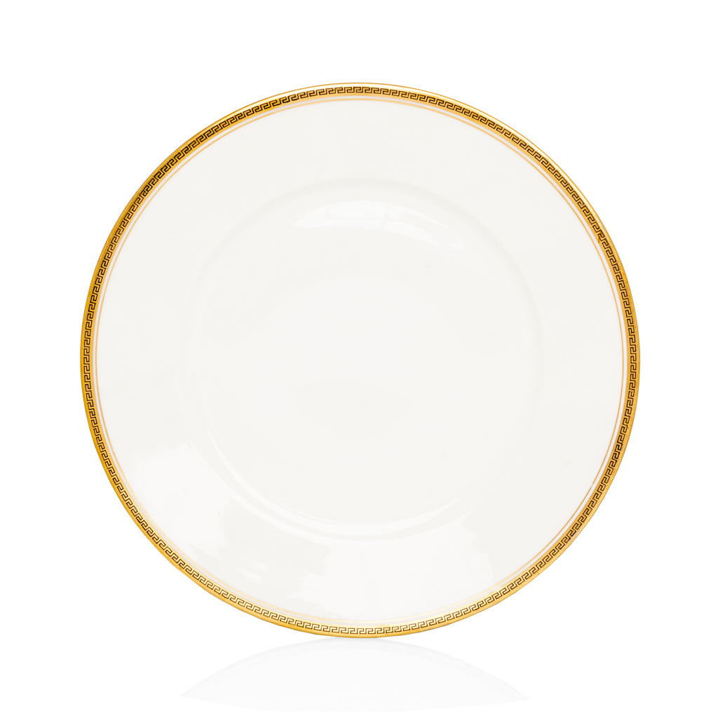 Antique Gold Greek Key Rim Dinner Plate