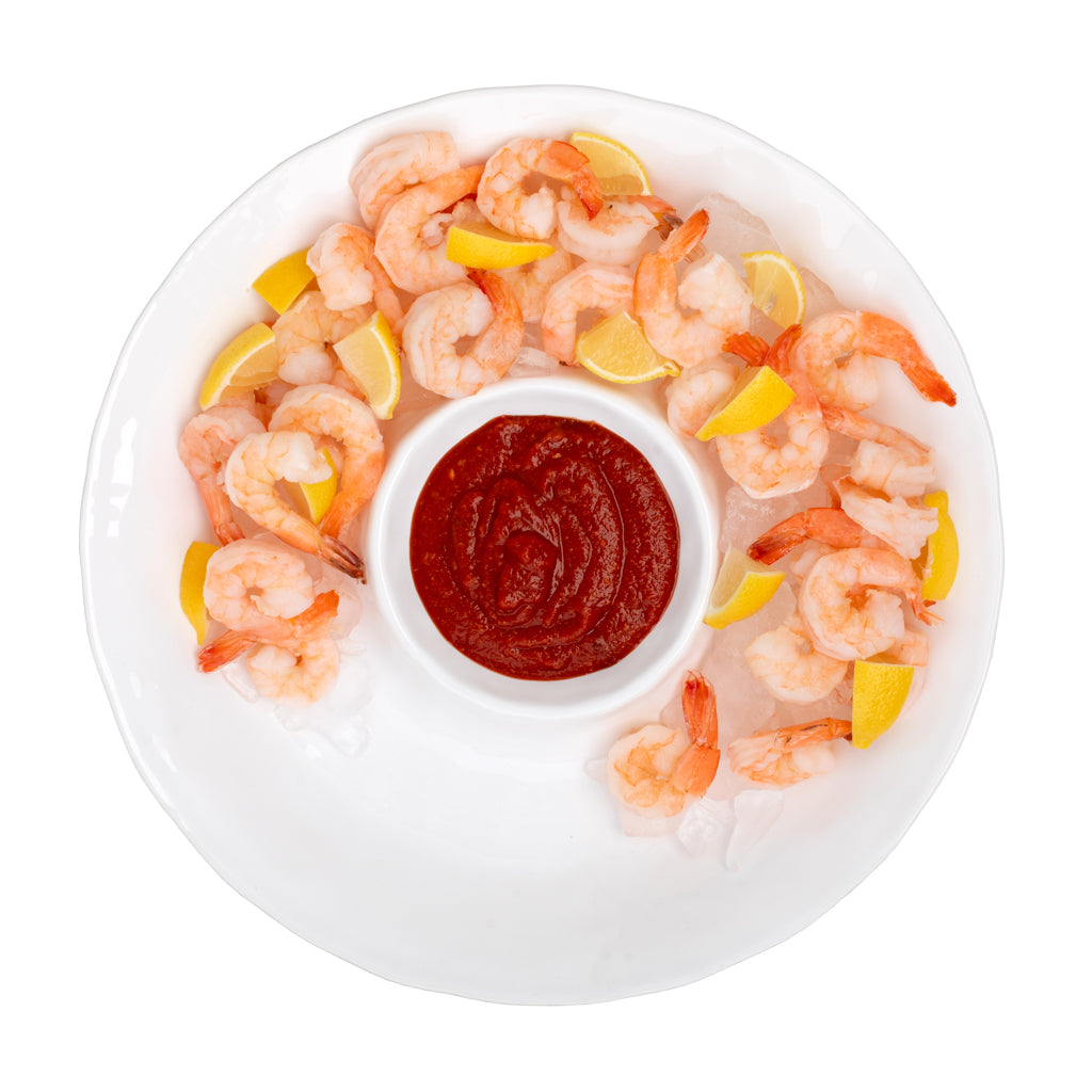 shrimp cocktail serving platter white ceramic 
