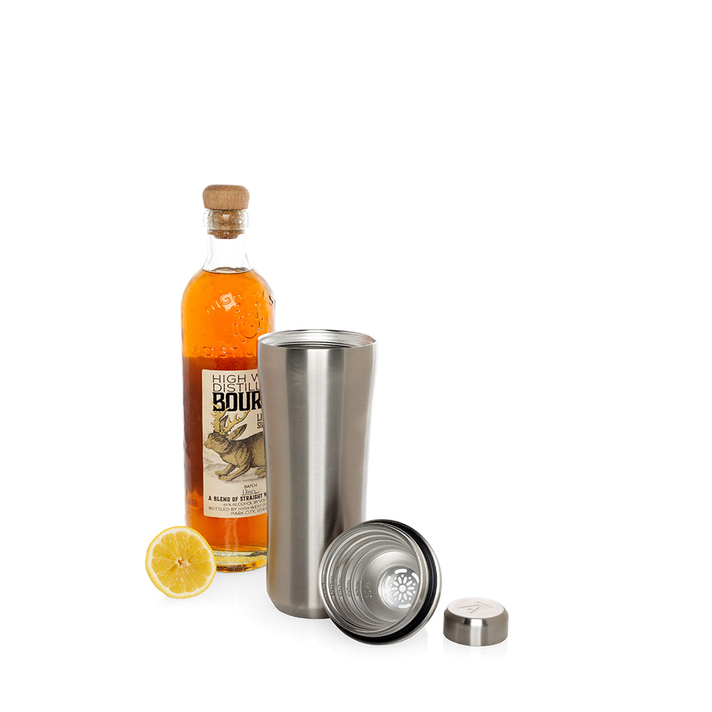 bourbon drinks cocktail shaker steel 