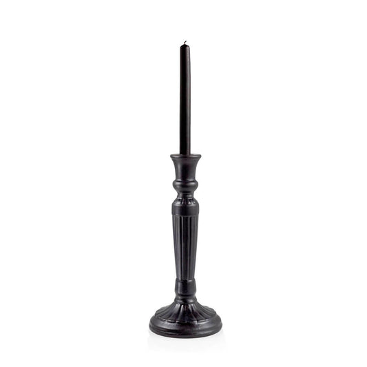 Small Black Column Candlestick with Black Taper Candle