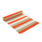 orange white and khaki handwoven stripe wool rug runner