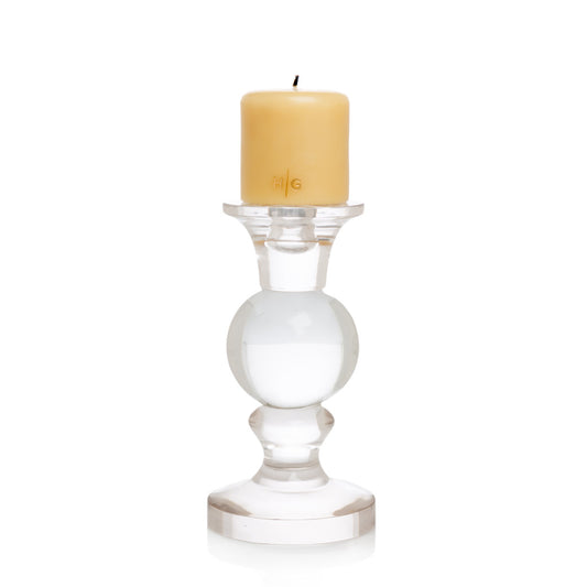 spherical glass candle holder