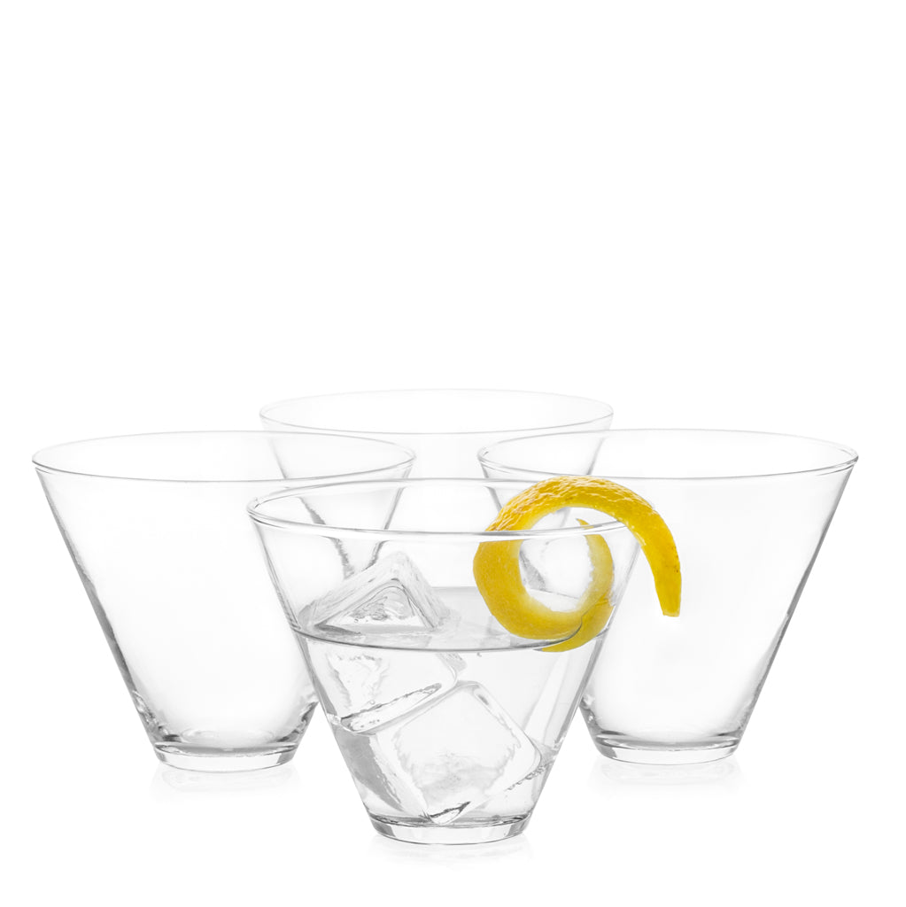 Stemless Martini Glasses with Lemon Slice