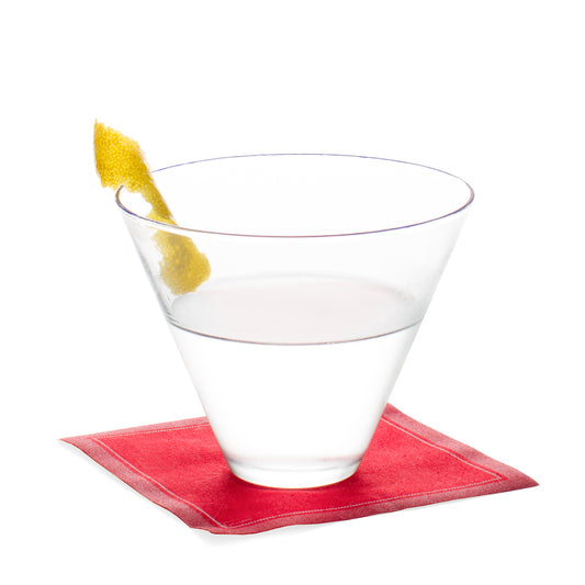 Stemless Martini Glass on Napkin