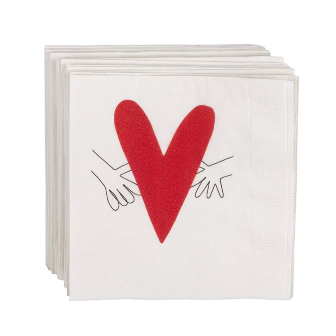 Valentine Heart Beverage Napkin