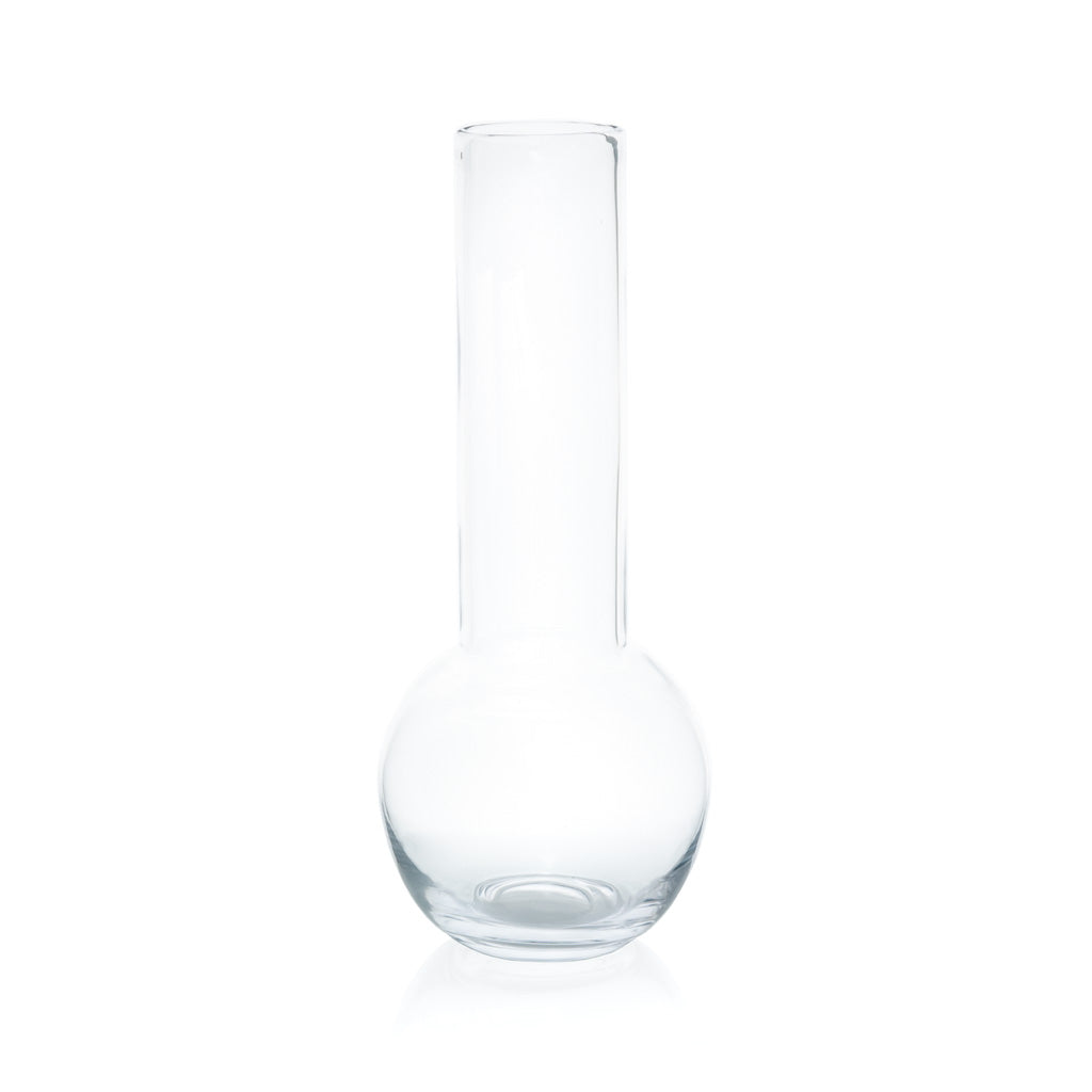 bulb bottom straight top glass vase
