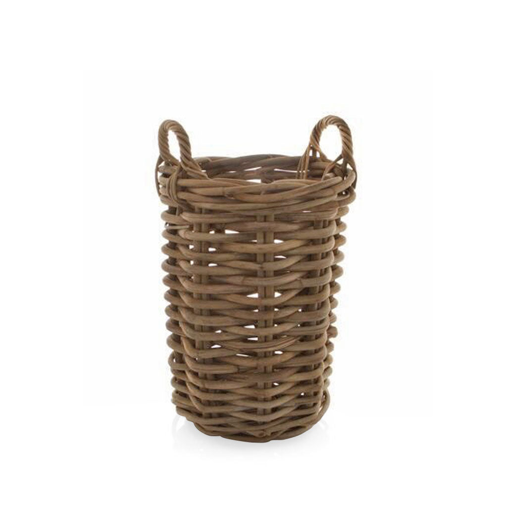 Woven Wood Small Round Basket - Hudson Grace