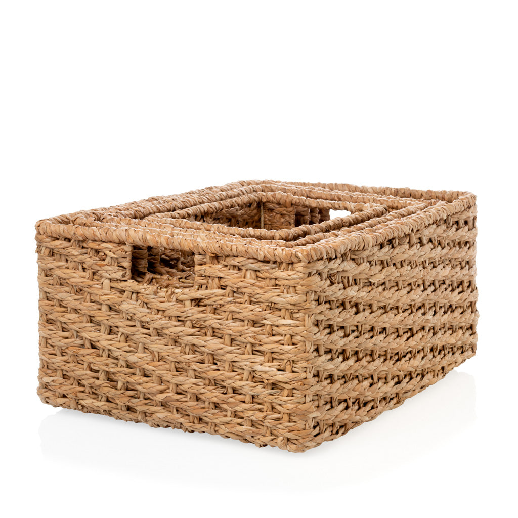 Handwoven pantry storage baskets
