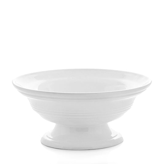 white ceramic footed bowl 
