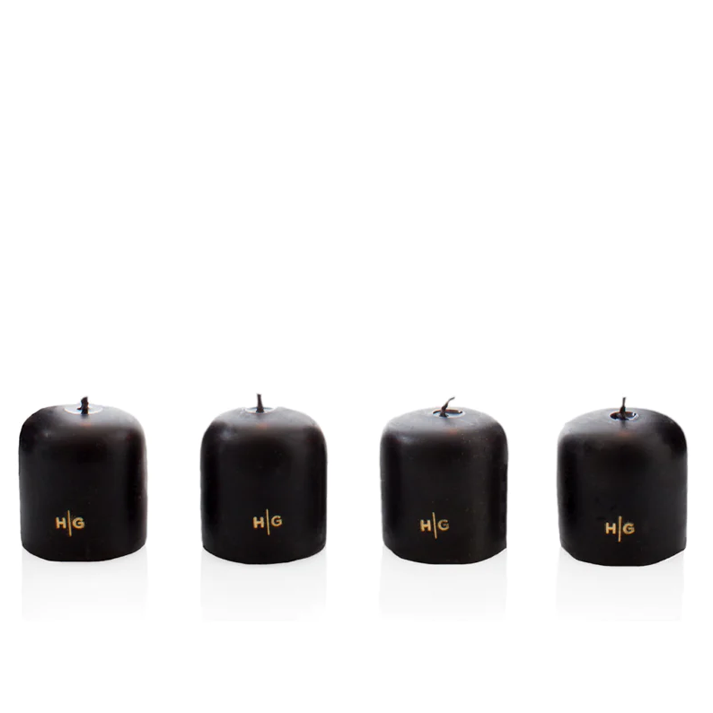 Black Unscented 2" Votive Candles, Set of 4