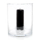 Bob Clear Scissor-Cut Glass Hurricane Candle Holder with black pillar candle, 11.5"Dia x 12"H.
