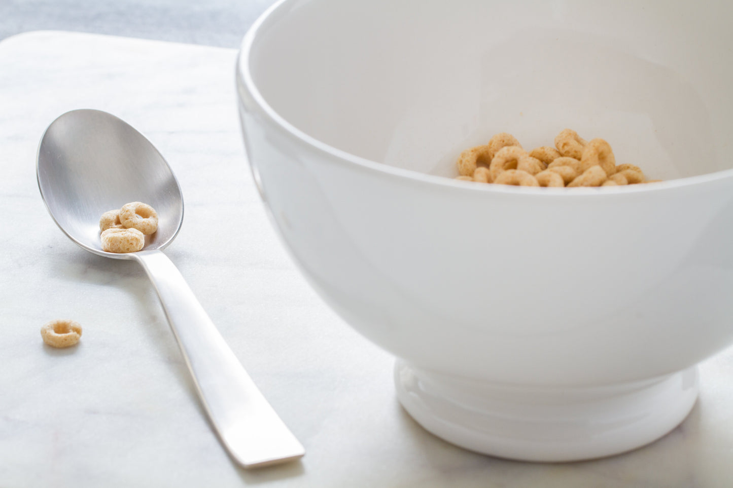 satin finish cereal spoon and bowl 