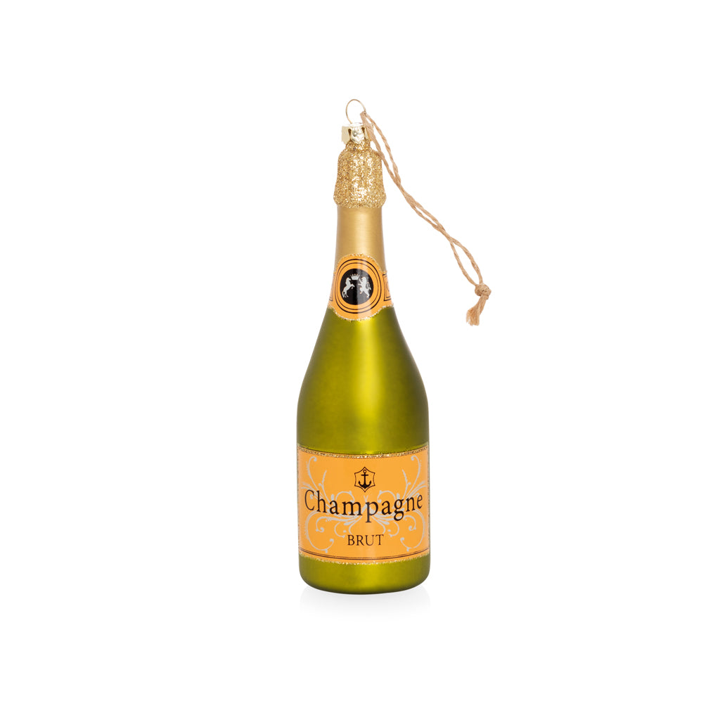 champagne bottle christmas tree ornament 